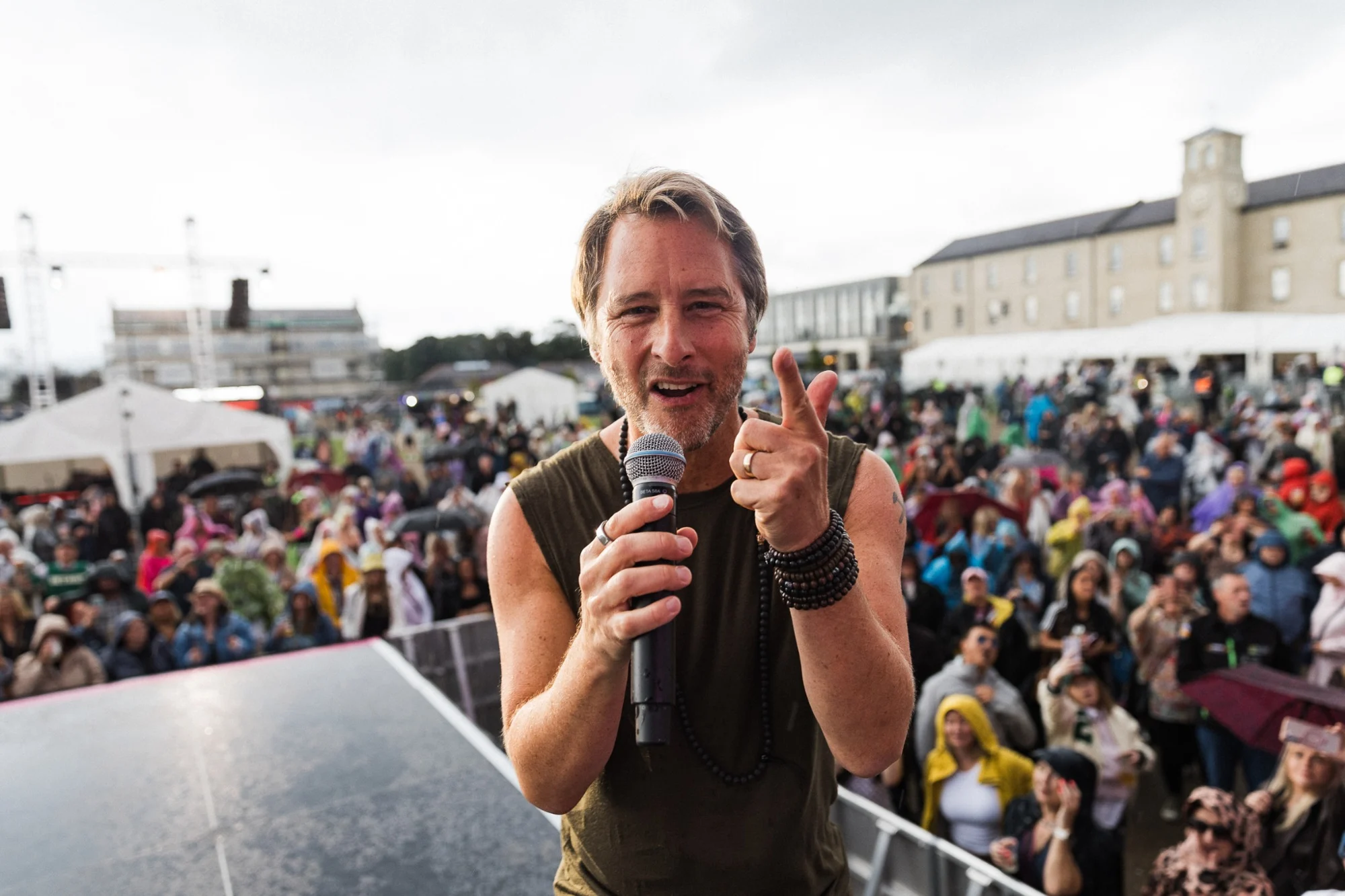 Chesney Hawkes singing in front of the Ebrington Square crowd